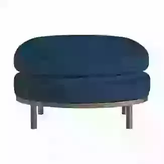 Round Footstool with Brushed Bronze Legs